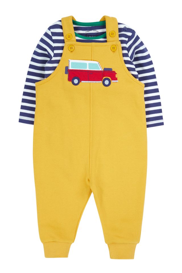 FRUGI COVERACK DUNGAREE OUTFIT BUMBLEBEE/VEHICLE