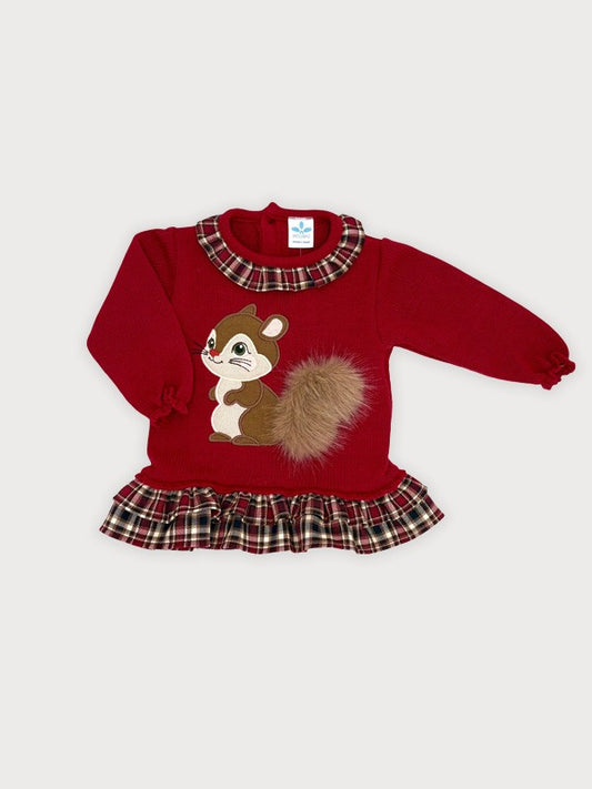 Sardon Knitted Dress- Cherry