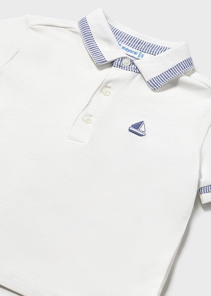 Mayoral Baby Boy white polo top