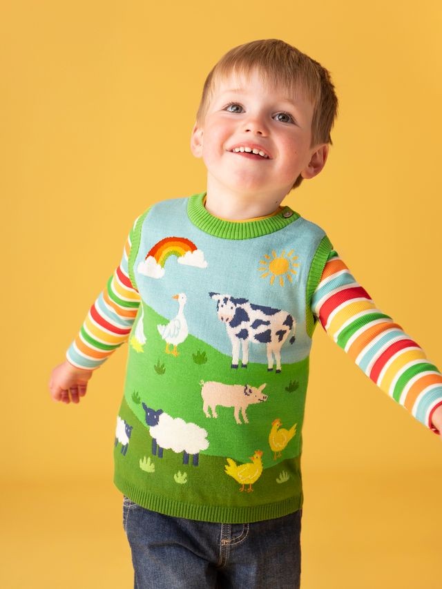 FRUGI TAVI KNITTED TANK TOP RAINBOW