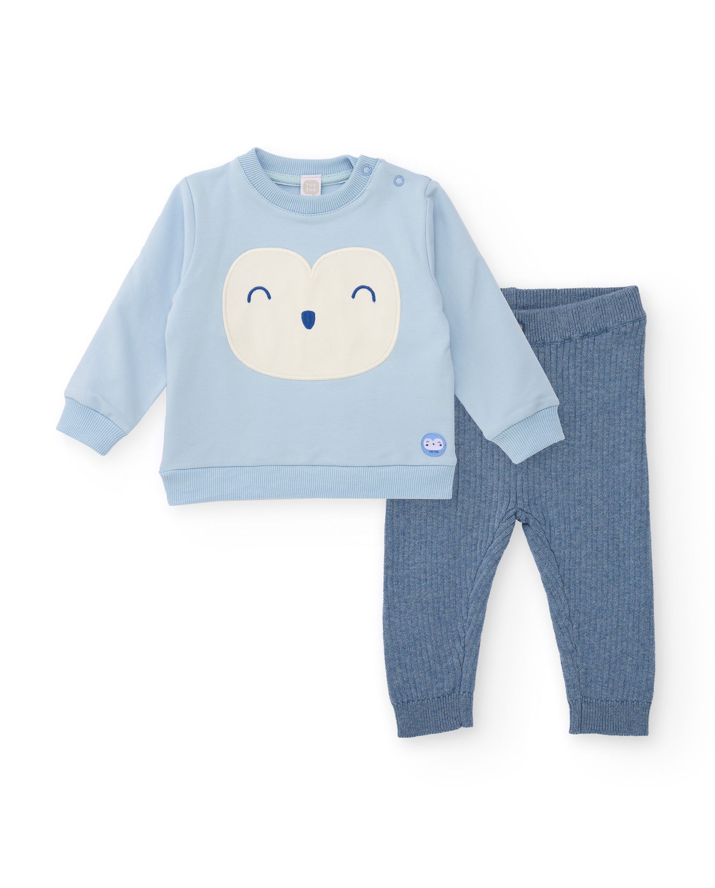 Tuc Tuc Funny Owl PLUSH SWEATSHIRT AND KNITWEAR PANTS BLUE