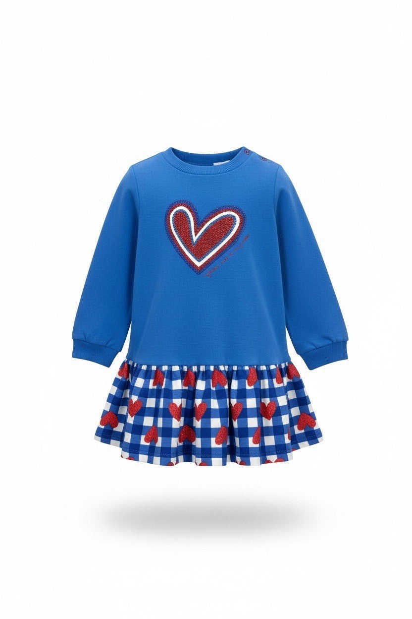 Agatha Ruiz LONG-SLEEVE COMBINATION DRESS BLUE & Blue Tights Set