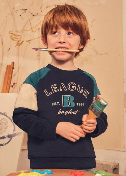 Mayoral Navy Colour Block Sweatshirt