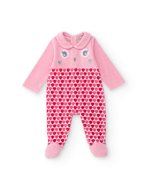 Tuc Tuc Funny Owl VELVET ROMPERS MAUVE