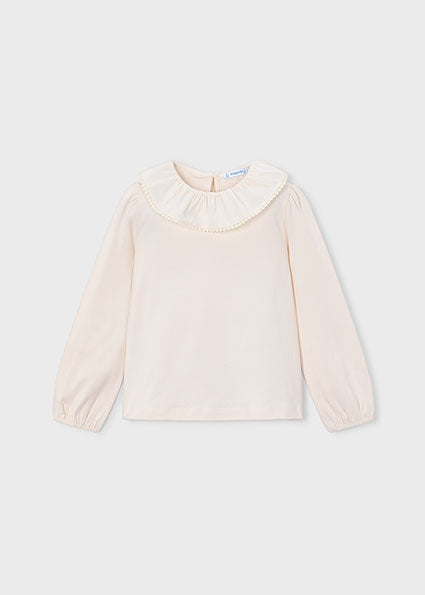 Mayoral Ruffle Collared Cream Blouse
