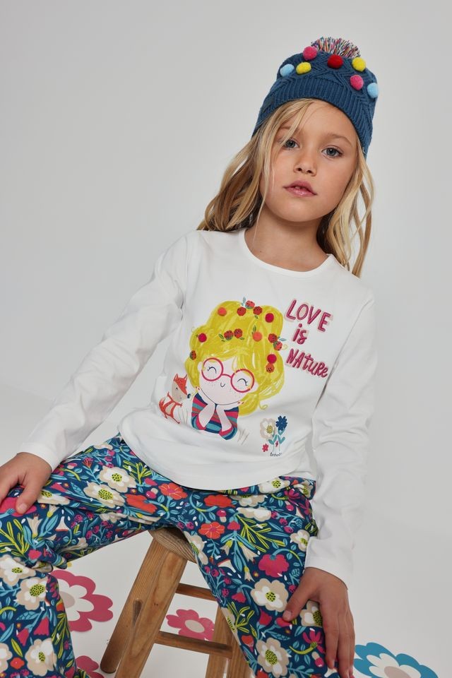 Boboli Girl Off White T-Shirt