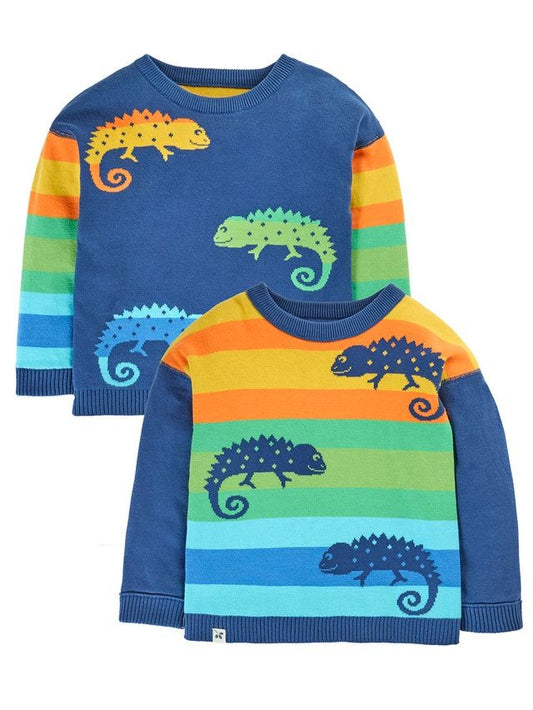 FRUGI LUCA REVERSIBLE JUMPER NAVY
