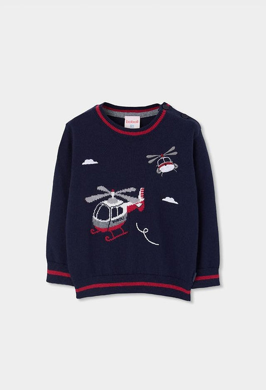 Boboli Knitwear pullover for boy in navy