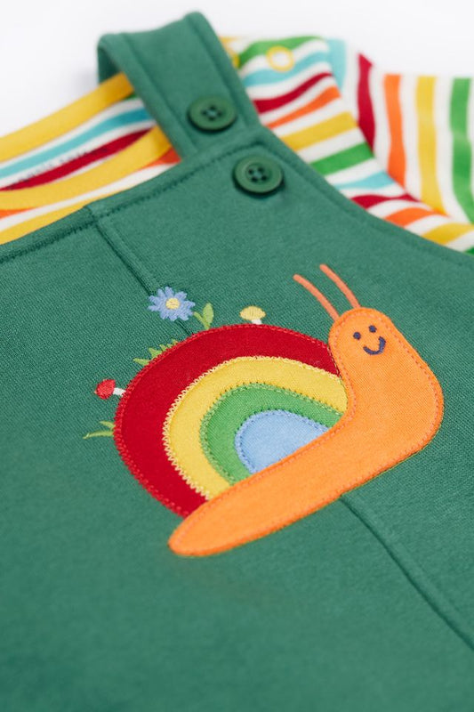 FRUGI COVERACK DUNGAREE OUTFIT HOLLY GREEN/SNAIL