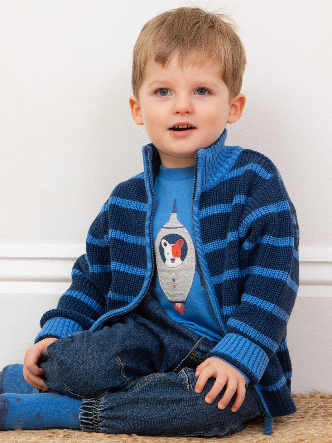 Kite Boy Chunky Knit Zippy Sweatshirt
