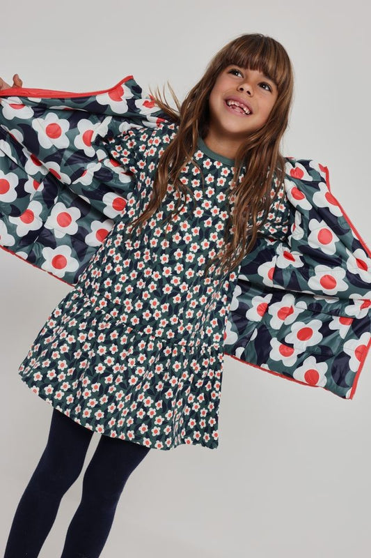 Boboli Girl Coral Reversible Coat