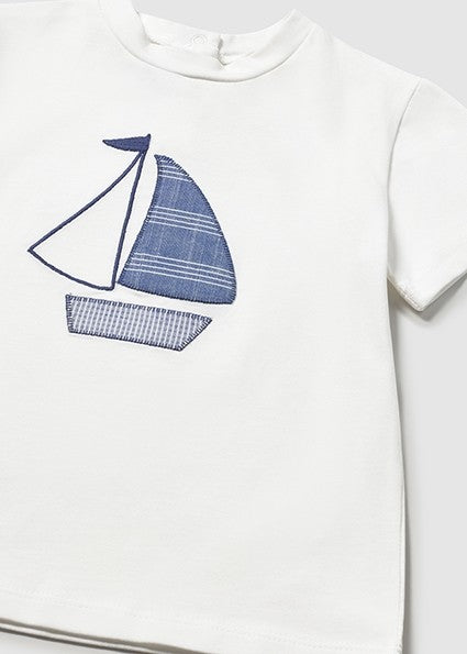 Mayoral Baby Boy Beach White sailboat T-shirt
