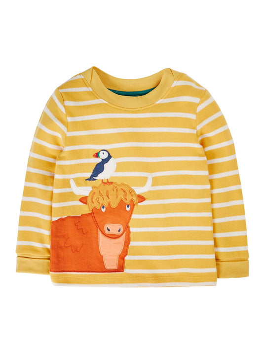 FRUGI EASY ON TOP IN BUMBLEBEE STRIPES & HIGHLAND COW DESIGN