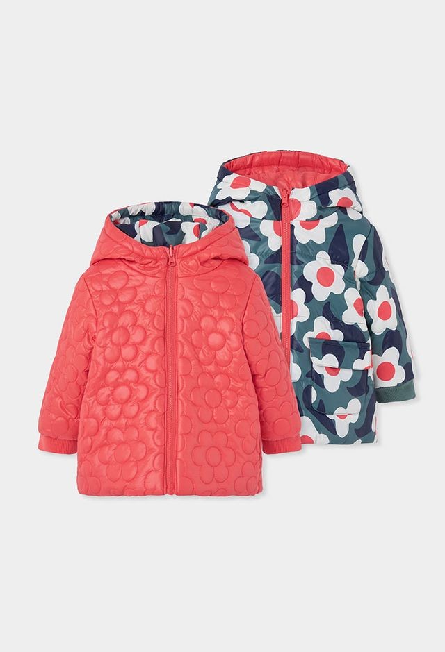 Boboli Girl Coral Reversible Coat