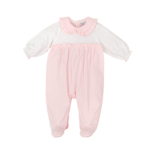 Babidu Babygrow Pink & White SS26