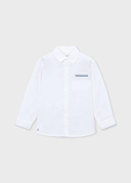 Mayoral Boy Linen White Shirt