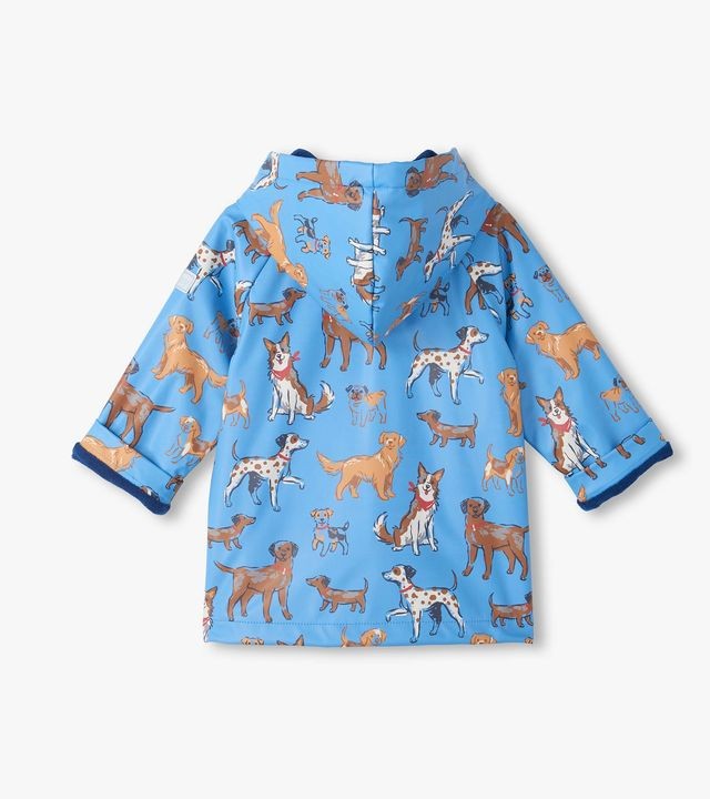 Hatley Blue Little Pups Snap Rain Coat