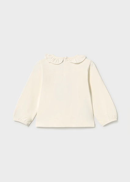 Mayoral Ruffle Collared Cream Blouse