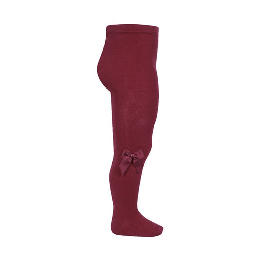 Condor Cotton tights with side grosgrain bow - 575                              Garnet
