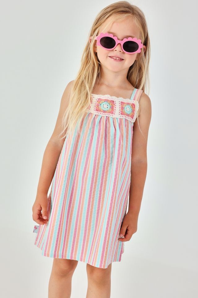 Boboli Poplin dress striped for girl