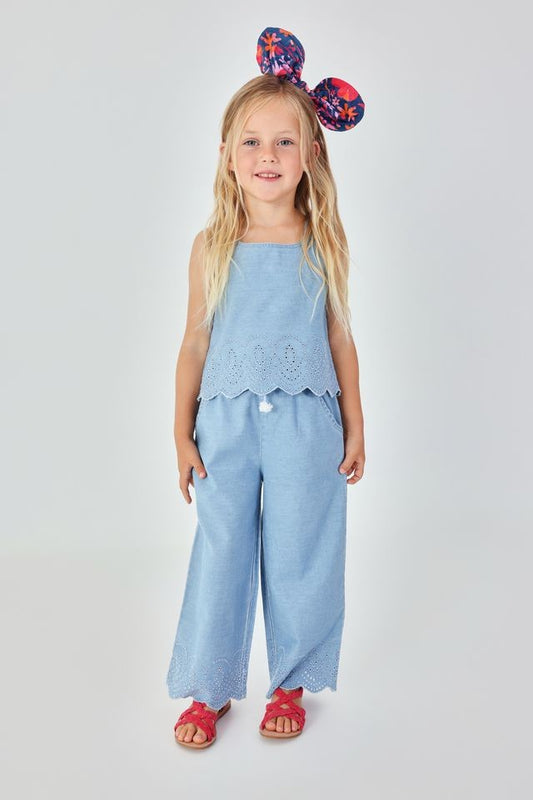 Boboli Embroidered denim top for girl