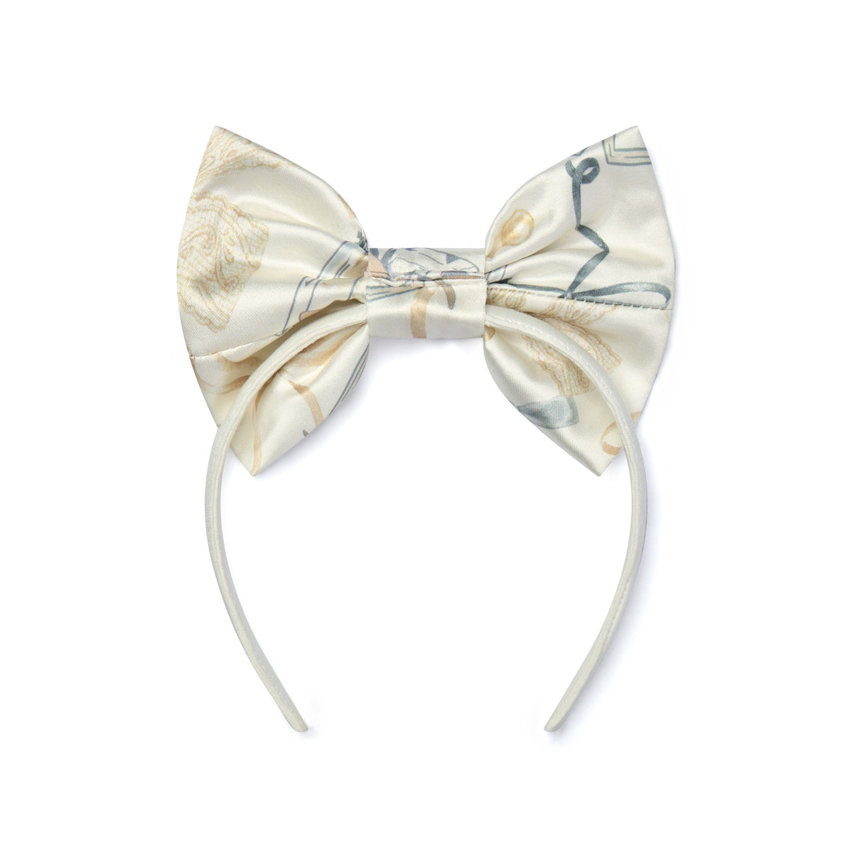 A Dee ALLIE  BEIGE BOW HAIRBAND