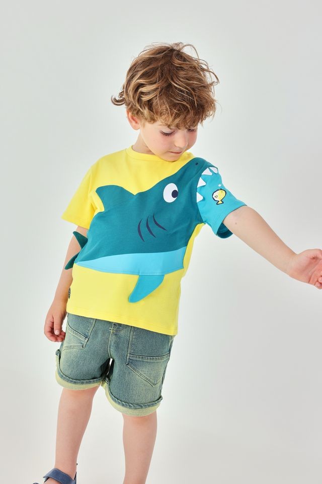 Boboli Yellow shark T-shirt for boys