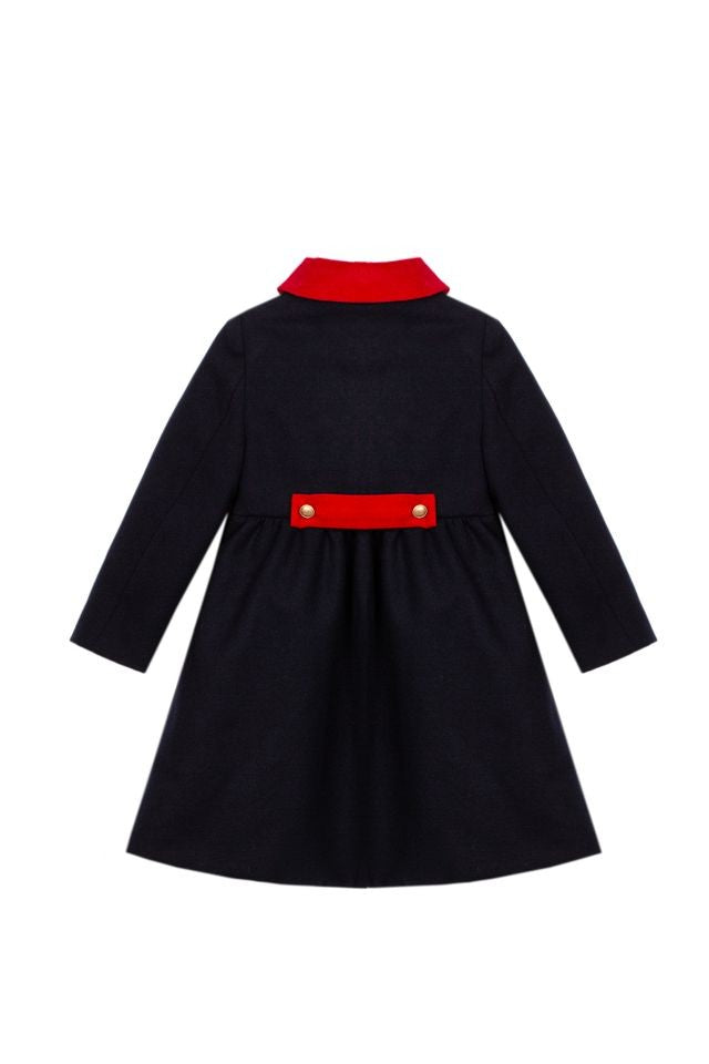 PATACHOU Navy & Red Woven Occasion Coat