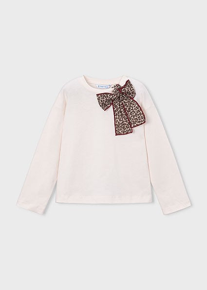 Mayoral Long Sleeve Cream  T-Shirt
