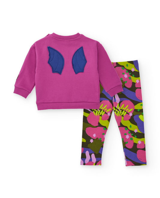 Tuc Tuc Creatures PLUSH SWEATSHIRT AND LEGGING MAGENTA