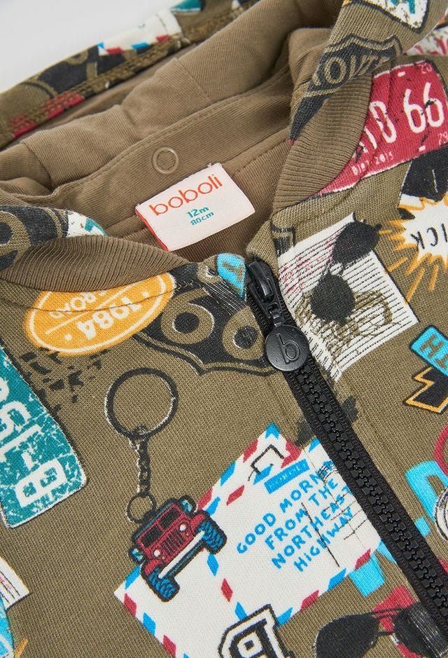 Boboli Boy Printed Fleece Jacket