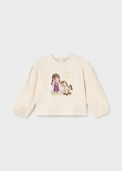 Mayoral Long Sleeve T-Shirt in Cream