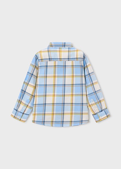 Mayoral Long Sleeve Checked Shirt in Blue