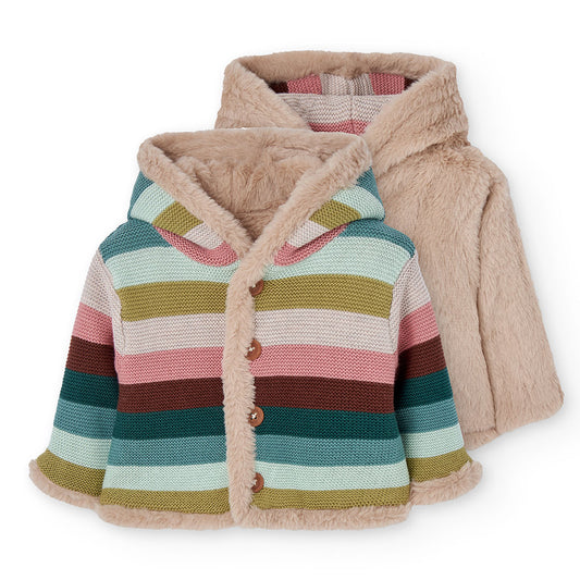 Boboli Baby Girl reversible Jacket, Perfect Outerwear