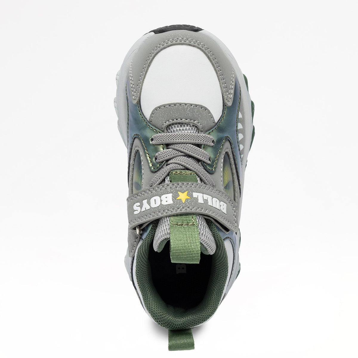 BULL BOYS OCCHIOSAURO SHOES  GREY / WHITE / GREEN v2