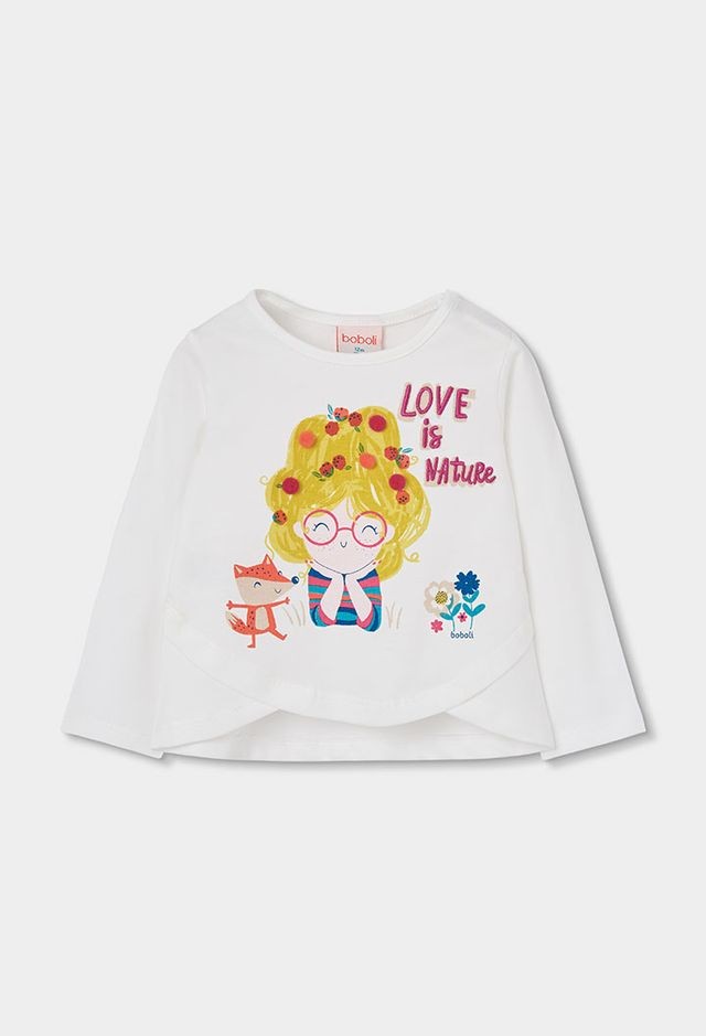 Boboli Girl Off White T-Shirt