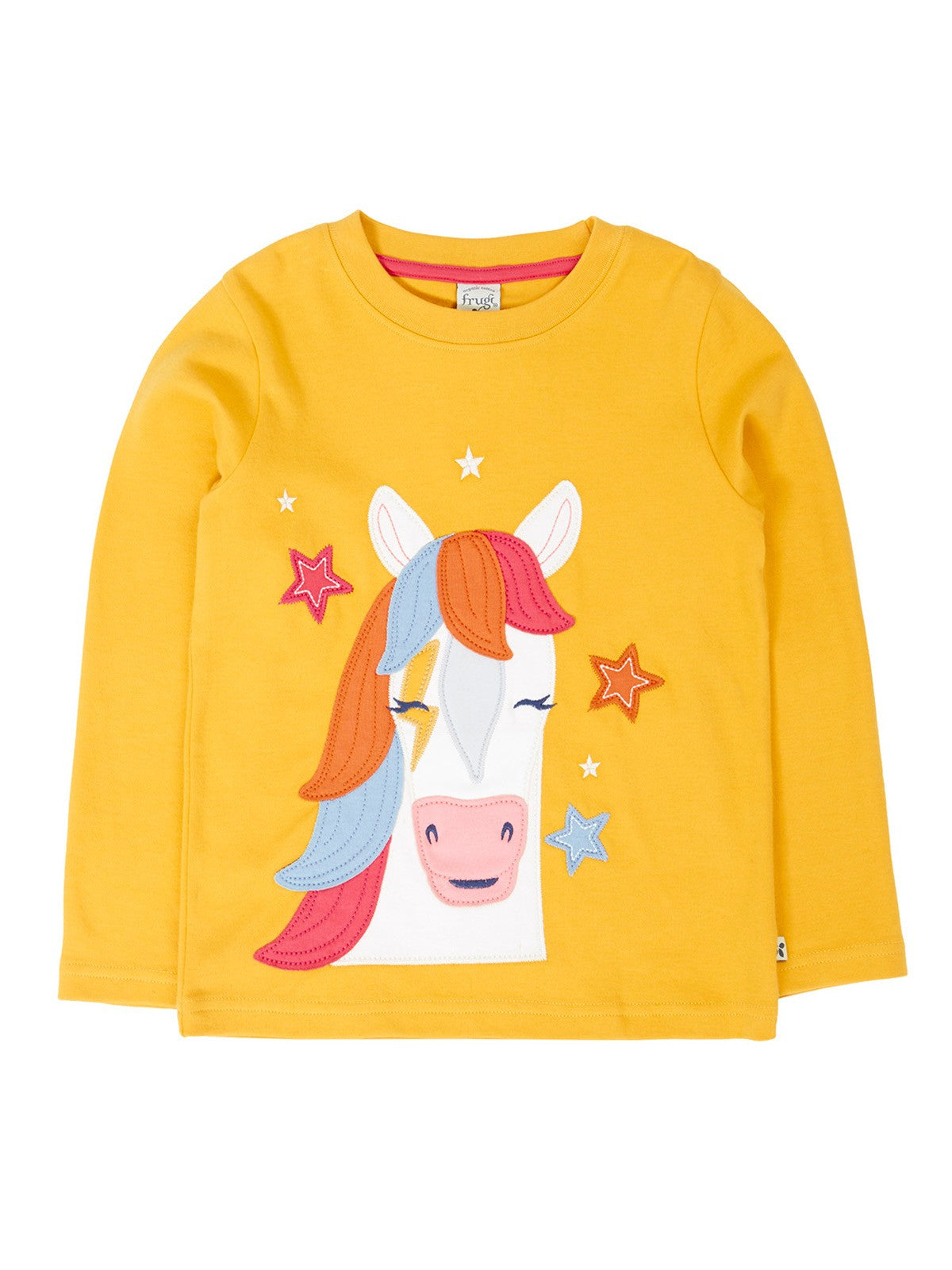 FRUGI LONG SLEEVE YELLOW TOP WITH HORSE DESIGN