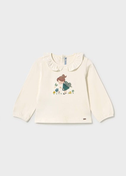 Mayoral Long Sleeved Top Cream