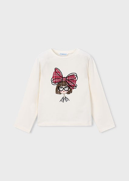 Mayoral Red Bow Long Sleeve T-shirt