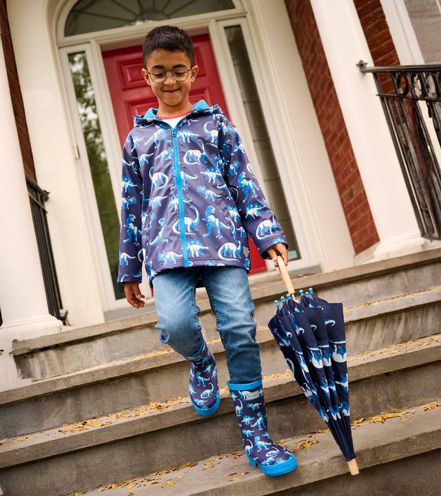 Hatley Painted Dinos Colour Chaning Rain Jacket, Perfect Outerwear