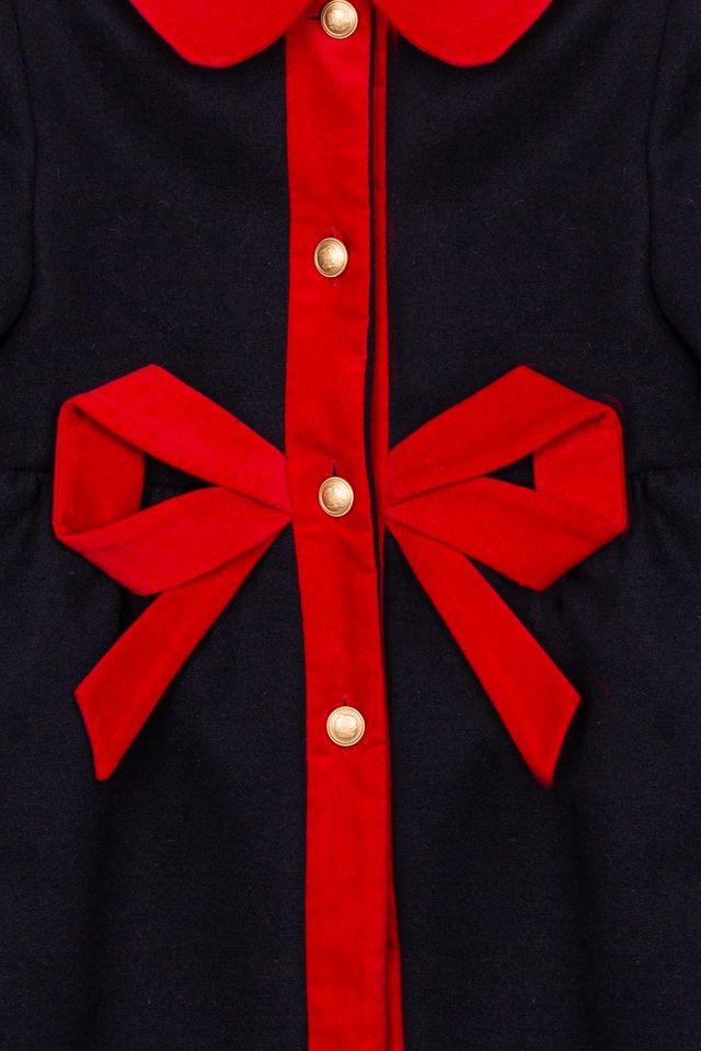 PATACHOU Navy & Red Woven Occasion Coat