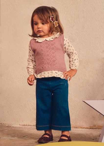Mayoral Attached vest pants set      violet mix