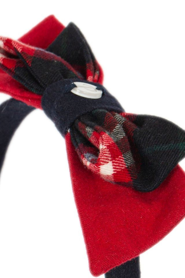 PATACHOU Navy Tartan Hair Band