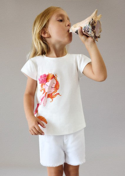 Mayoral Girl Basic twill white shorts
