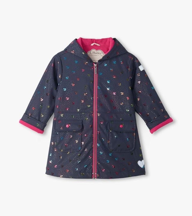Hatley Rainbow Foil Cherry Rain Coat