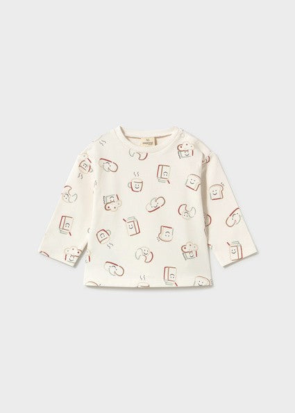 Mayoral Long Sleeve Top with all over Multicoloured Design
