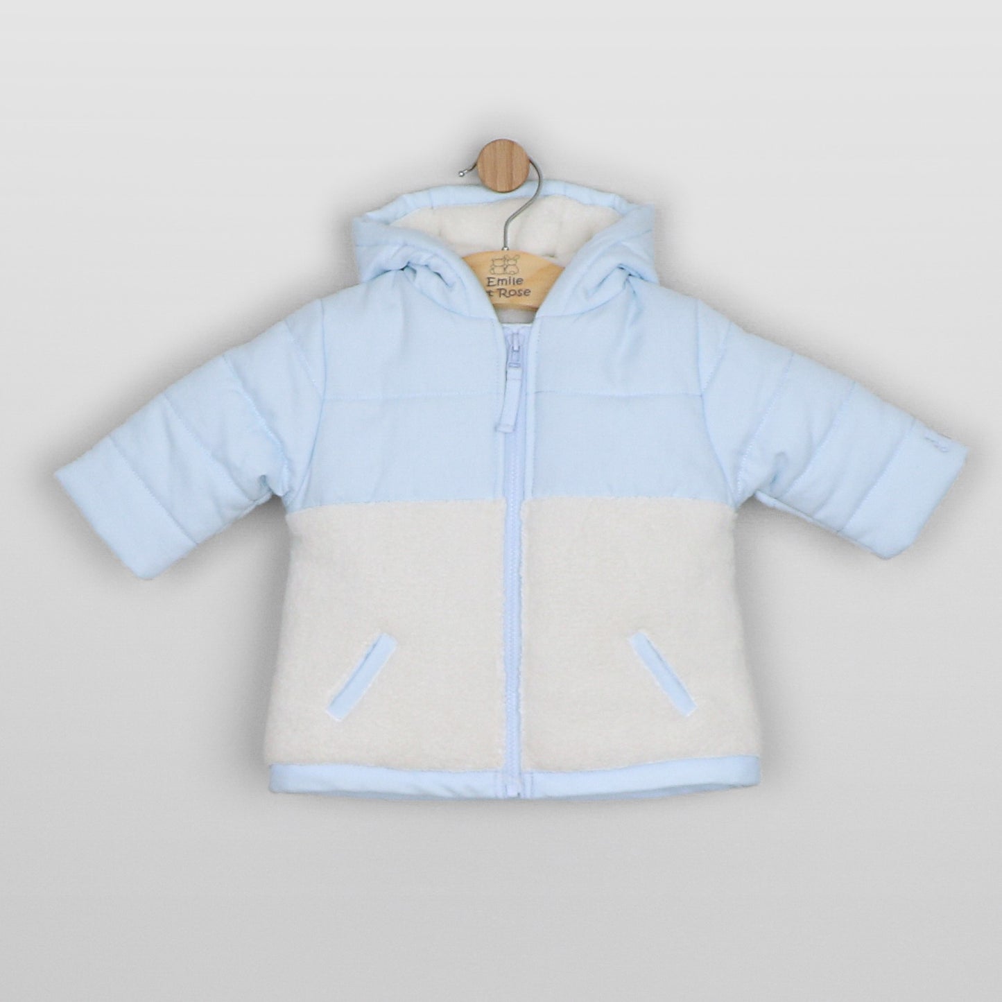 Emile et Rose Marcus Twill & deep pile fleece padded Jacket