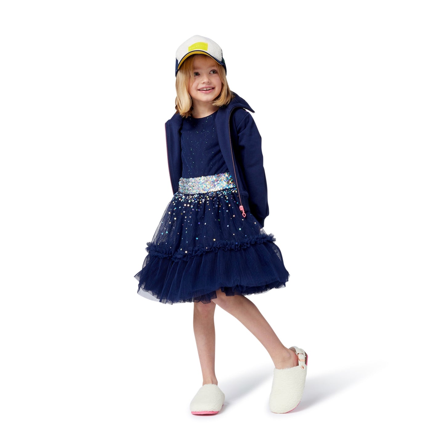 BILLIEBLUSH ROBE MAILLE DRESS NAVY