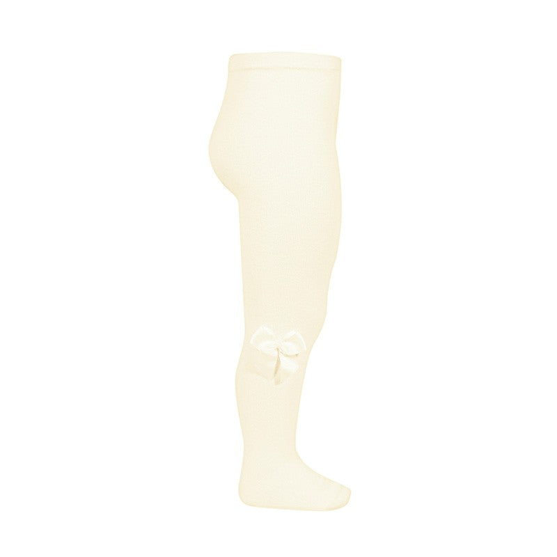 Condor Cotton tights with side grosgrain bow - 303                                Beige