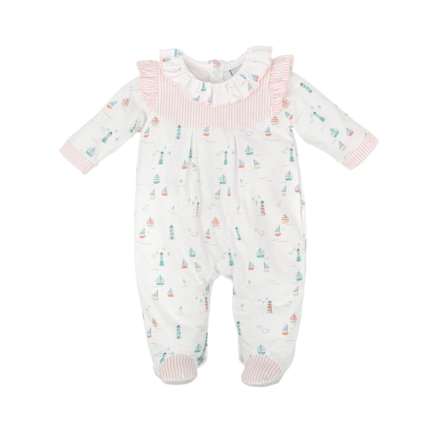 Babidu Babygrow Pink Seaside Print 14221